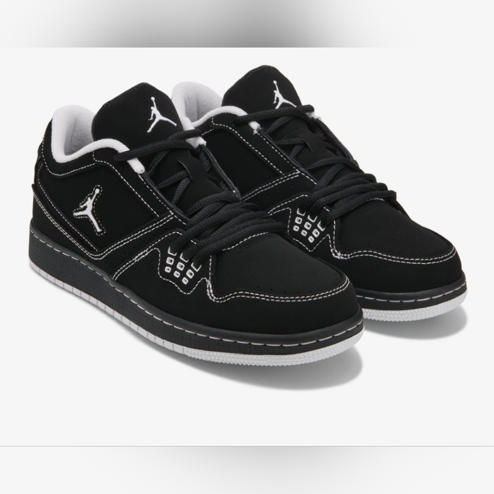 New Jordan Black and White Low-Top Sneakers